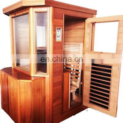 European design minimalist house home indoor outdoor Solid wooden infrared wet steam sauna combined room