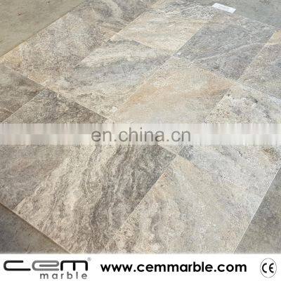 Luxury New Design Model Standard Quality Turkish Silver Travertine Tile Filled&Honed From Turkey CEM-FH-06 photo-2