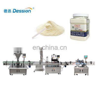 Automatic Milk Powder Bottle Filling Capping Packing Machine