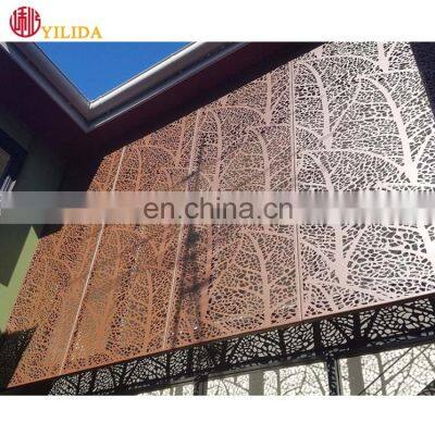 Best price decorative perforated screen laser cut metal facade curtain wall cladding