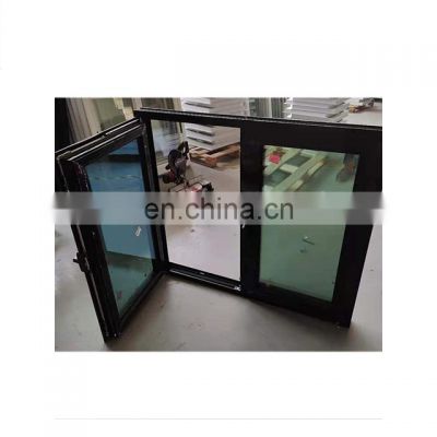 WEIKA Casement awning casement  tilt-turn window aluminum black frame double glass windows