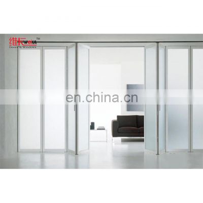 Custom and High Quality Frameless Glass Door Price Bifold Patio Plastic Steel Door Folding PVC Cafe Doors 3D Model Design Mall