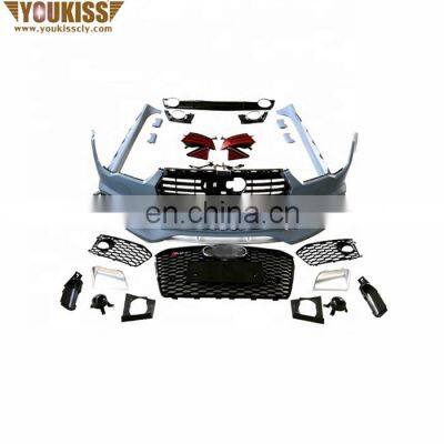 High Quality Car Accessories Body Kit For Audi A7 Modified RS7 PP Front Rear Car Bumper With Grille Lamps Rear Lip Diffuser Pipe