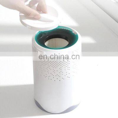 Mini household portable air cleaner with usb cable charging smart Home office Desktop HEPA Filter UVC Car Air Purifier