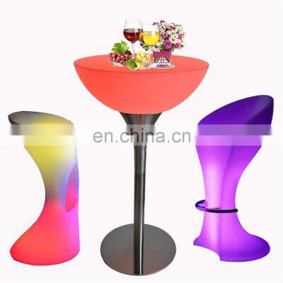 garden lights led outdoor chair set glow bar rechargeable led furniture bar table pe plastic led bar table