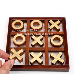XO Checker Board Tic-Tac-Toe Chess Wooden Toys for Children photo-2