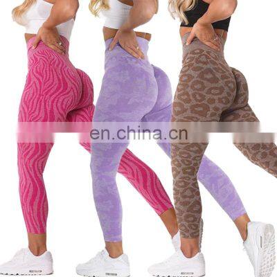 New High Waist Animal Zebra Leopard Printing Seamless Leggings Butt Lift Yoga Tights Yoga Women Gym Workout Pants