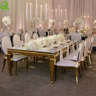 Luxury Design Stainless Steel Wedding Decoration Dining Table Set for Event Used photo-5