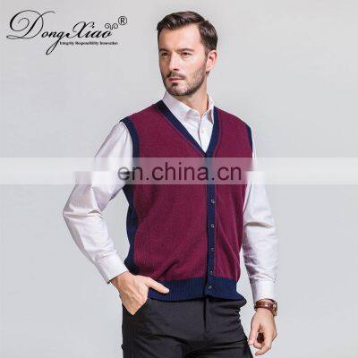 Custom Sleeveless Button Cardigan V-Neck Men's Vest Waistcoat Knitted Weaving for Spring Season photo-6