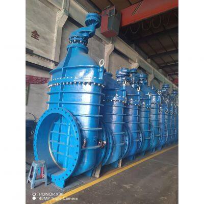 DIN Cast Iron Electric Motorized Flange Gate Valve Big Diameter Size Soft Seal Electric Actuator Gate Valve