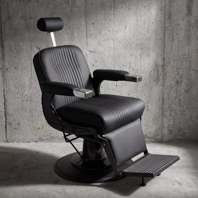 Full Black Barber Chair Fancy Barber Chair Design With Headrest Professional Hair Cut Barber Chair