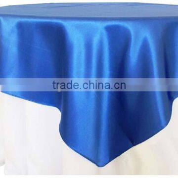 royal blue satin table overlay for weddings/banquets/restaurants
