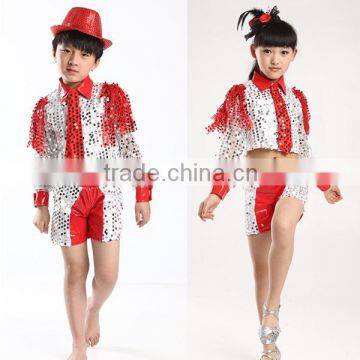 Latest 2016 jazz dance costumes performing children Boys stage costume stage show costumes