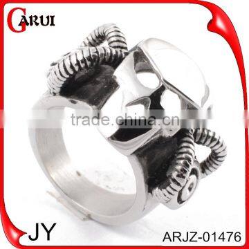 Wholesale New Products 2016 Indian Punk Jewelry Skull Ring ARJZ-01473 photo-2