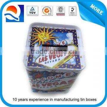 Cheap storage square tin coin bank