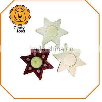 DIY Wooden Craft Tealight Holder Star Set of 3 for Kids photo-3