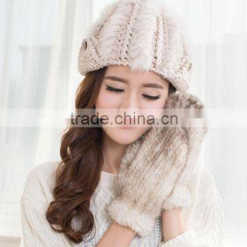 Luxury Winter Real Mink Fur Gloves High Quality Warm Ladies Gloves