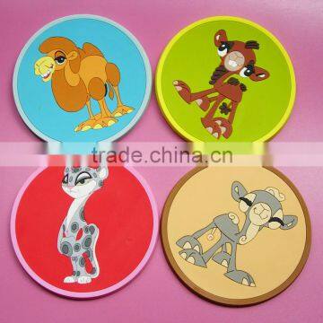 desert animals round blank glass coaster