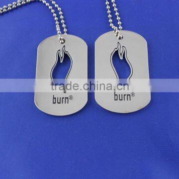 Ball Chain Retangle Dog Tag Necklace