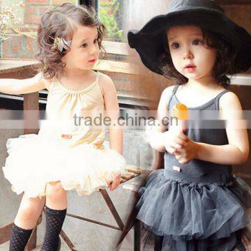 2016 summer korean style children clothes 1-6 years old baby girl tutu vest dress