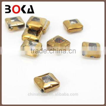 // Hot Sale golden border square shape fancy glass // crystal stones rhinestone glass stone //