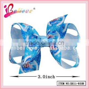 2015 Popular Kids Hair Bow Accessories,grosgrain Ribbon Hair Bow,elsa & Anna Ribbon Bow Hair Clip photo-5