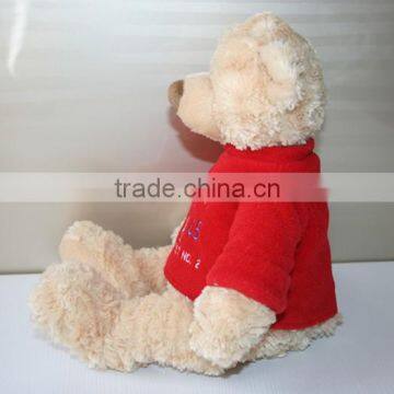 Plush Toy Bear Wearing Scarlet T Shirt/Sitting High 20cm Soft Teddy Bear With Clothes/Stuffed Toy Light BrownTeddy Bear photo-2