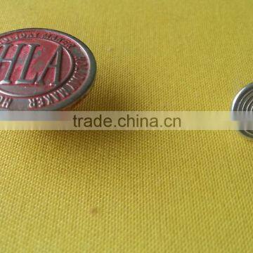 20MM Metal Jeans Tack Button in Silver NF With Red Color Tumbled -- J1545 photo-2