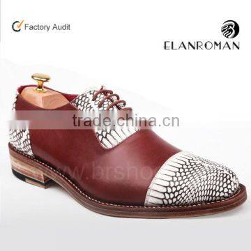 snake skin embossed leather male shoes lace up dress formal male shoes