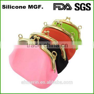 Logo printing smart stuff silicon materail luxury coin purse for ladies