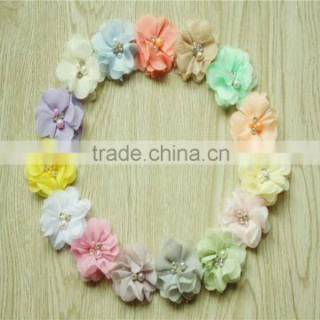 Cute Chiffon Flower With Pearls And Rhinestones,New Design!!