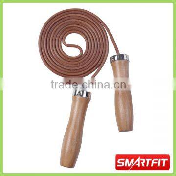 leather Jump Rope with wooden handle