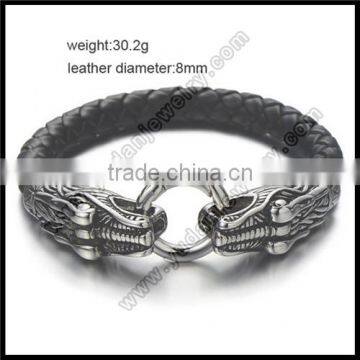 Magnetic Clasp Plain Leather Bracelet photo-4