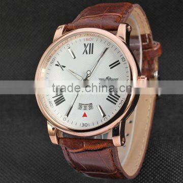 2016 Brand WINNER Simple Self-winding Automatic Mechanical Watch Men Wristwatch Luury Leather Strap With Calendar photo-3