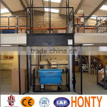 CE cheap lead rail type hydraulic cargo lift vertical cargo platform lift