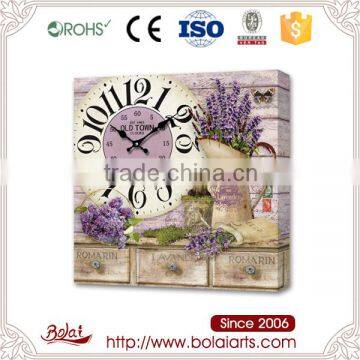 Three drawer beautiful lavender rosemary clock can oem brand