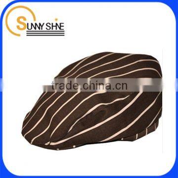 custom mens brown striped berets hats