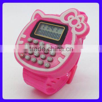 Lovely kt cat children watch and calculator watch,cheap wrist watch