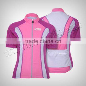 Women 100% Polyester Micro Mesh Fabric Cycle Jerseys - T-Shirts