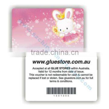 CMYK printing plastic membership card with 128 code