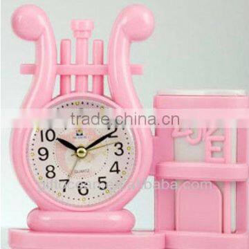 tuba shape stationery alarm clock pen holder