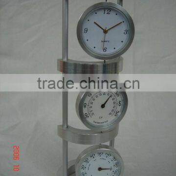 aluminium weather station table clock, business gifts set clock