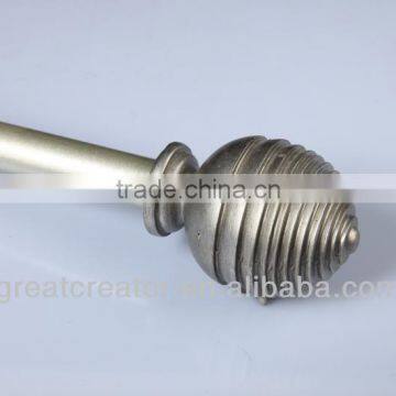 Contemporary Drapery Hardware Decorative Drapery Rods Designer Curtain Finials With Steel Pipes photo-5