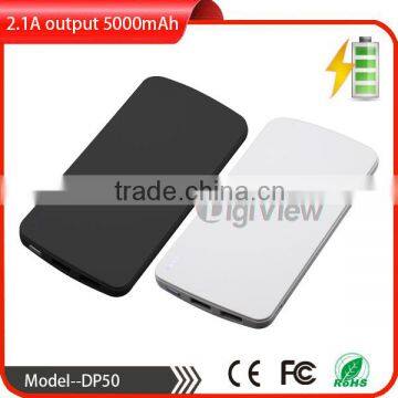 2.1A Output Real High Capacity power bank Rubber Finish universal charger for smart phones and tablet pc extra slim