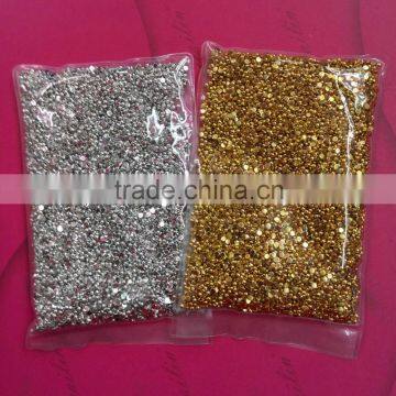 electroplate gold & silver acrylic half round pearl nail art rhinestone decoration