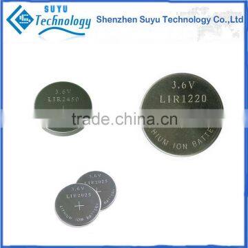 3.6v Button battery lir2032,lir2450,lir3048,lir2025,lir2477,lir2430, lir3032,lir1620,lir1220,lir750,lir2016/high quality cr2032