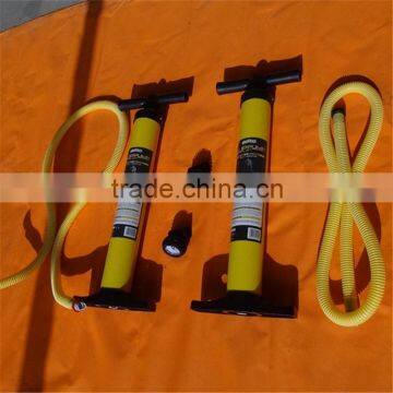 High Pressure double action hand pump/ effort with a gauge yellow hand pump/Plastic hand pump