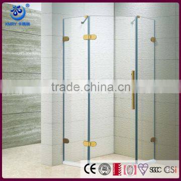 Luxury 304 stainless steel Golden chrome Diamond Shape Hinge Shower Cubicle Sizes(KK3301)                        
                                                Quality Choice