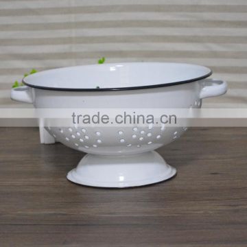 Stainless steel enamel fruit colander