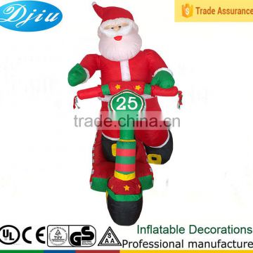 DJ-XT-25 inflatable santa claus riding motorcycle christmas decoration supplies